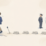 Illustration showing why one-touch outreach fails in B2B sales — an SDR walks away after a single missed attempt while untouched follow-up markers labeled Touch 2 through Touch 11 line the path, and a prospect stands next to a glowing bullseye that just became available, representing the cost of stopping a multi-touch sales cadence too early.